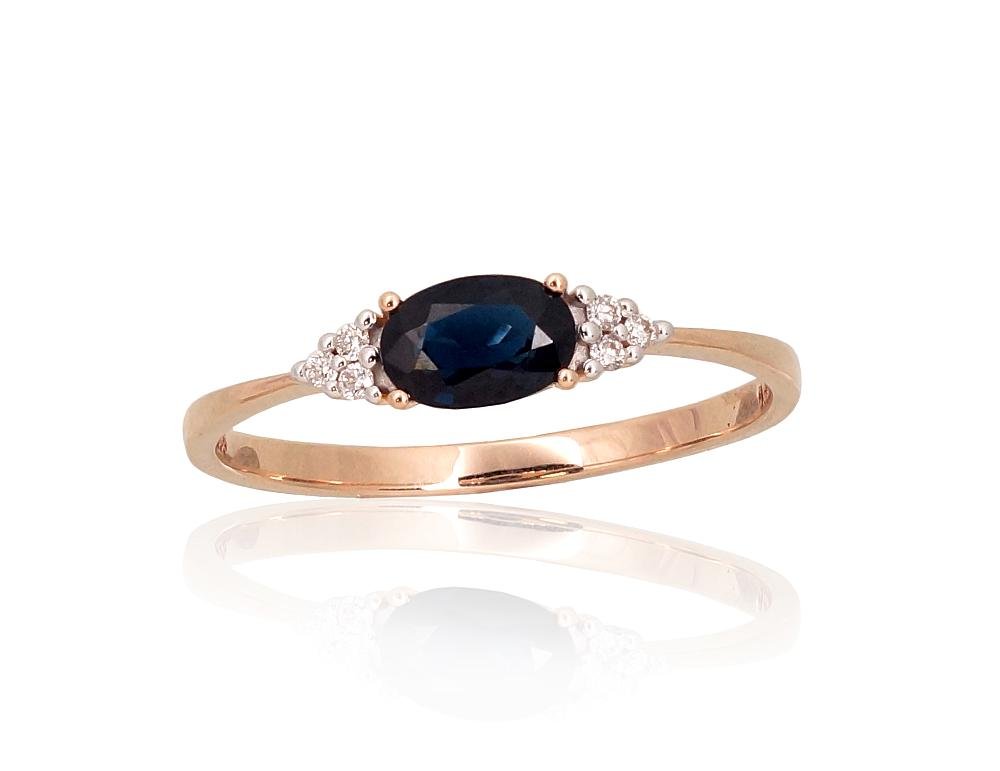 Gold ring with Diamonds , Sapphire