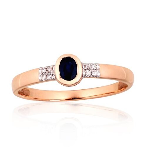 Gold ring with Diamonds , Sapphire