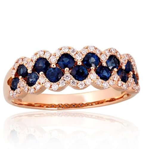 Gold ring with Diamonds , Sapphire
