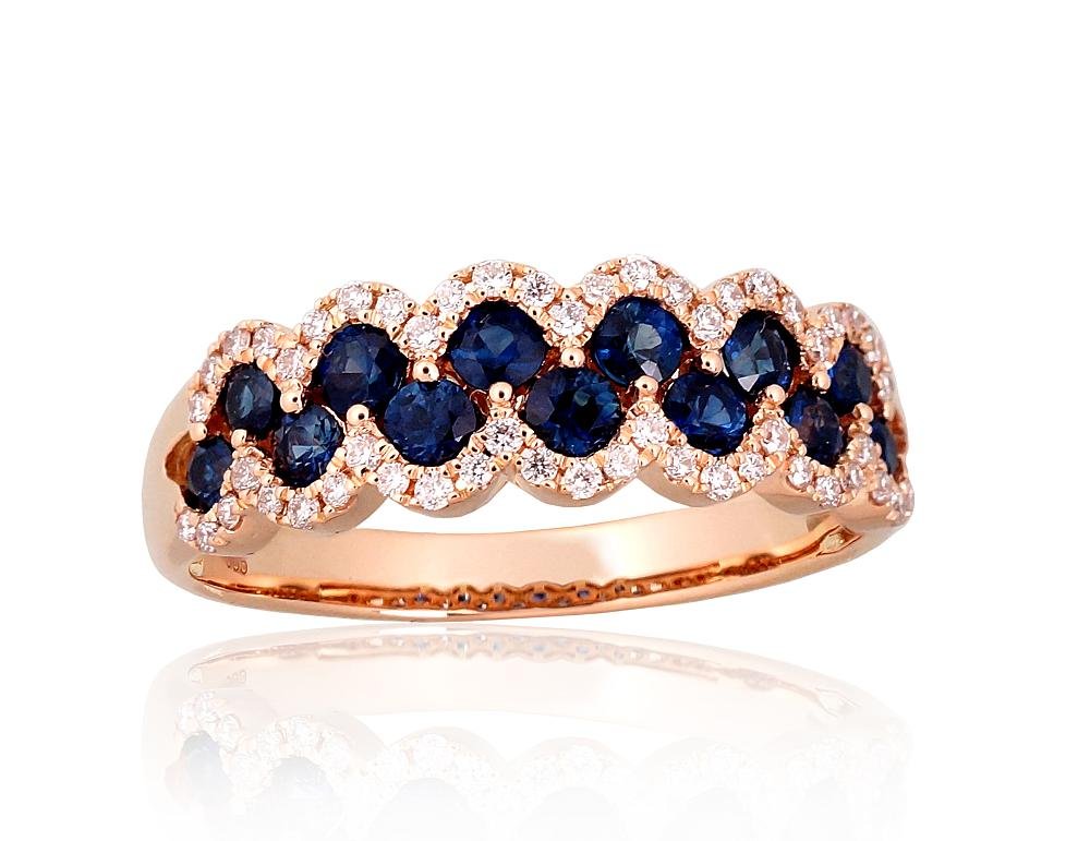 Gold ring with Diamonds , Sapphire
