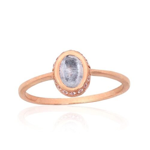 Gold ring with Zirkons , Sky Blue Topaz