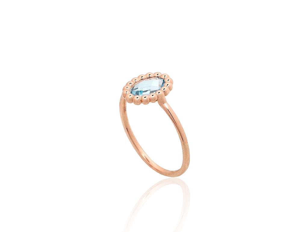 Gold ring with Sky Blue Topaz - Image 2