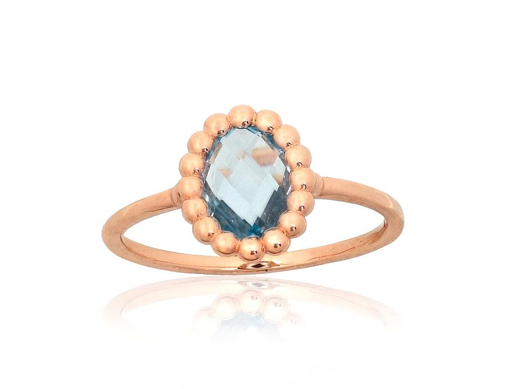 Gold ring with Sky Blue Topaz