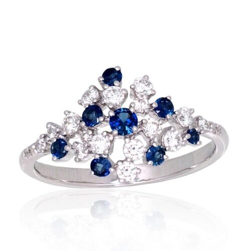 Gold ring with Diamonds , Sapphire