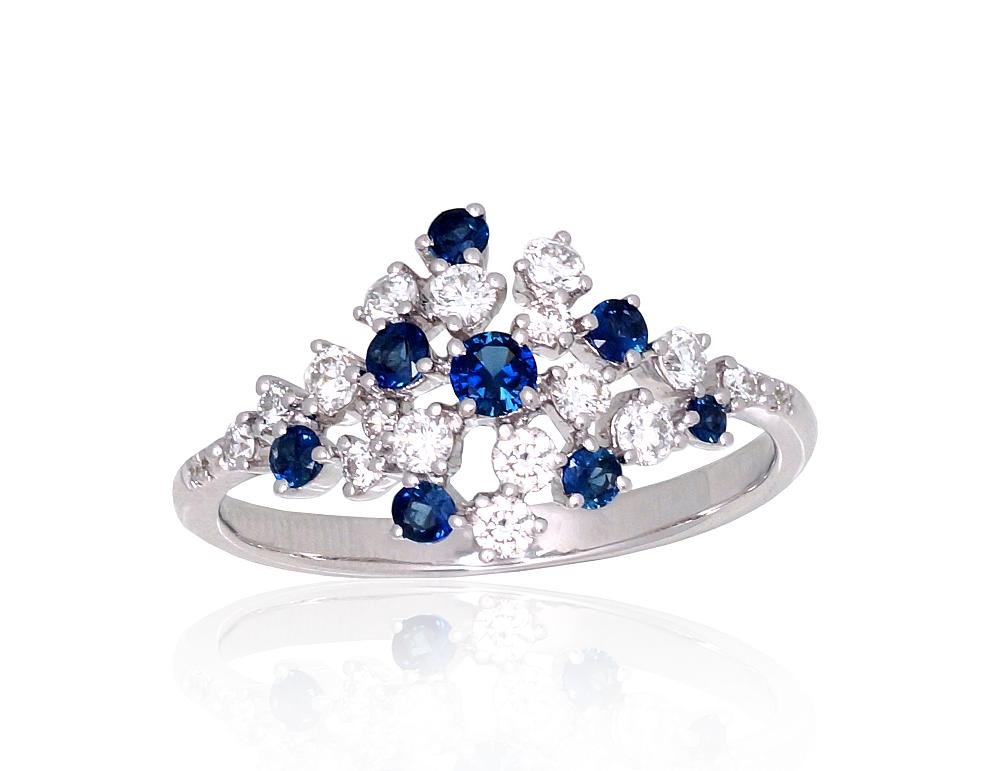 Gold ring with Diamonds , Sapphire