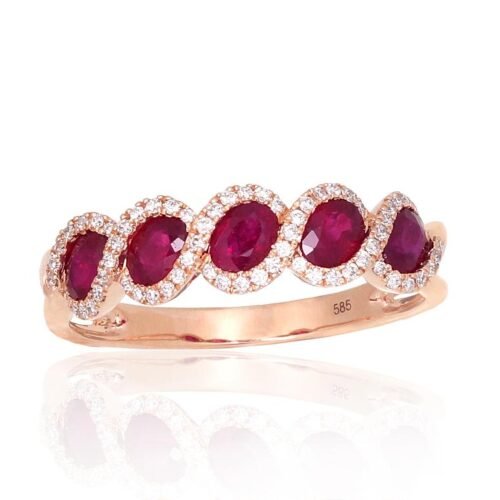 Gold ring with Diamonds , Ruby