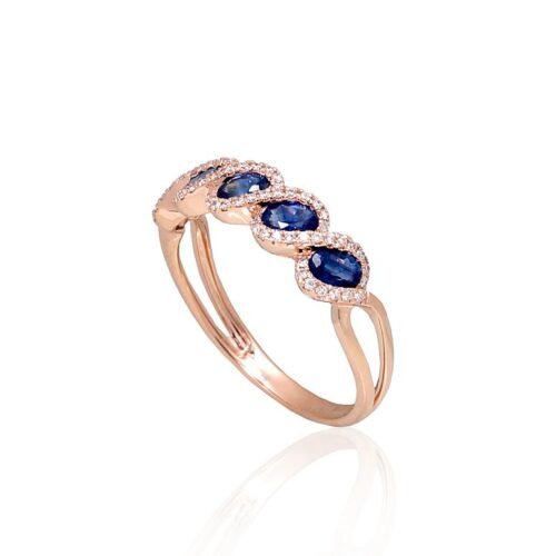Alternative view of Gold ring with Diamonds , Sapphire