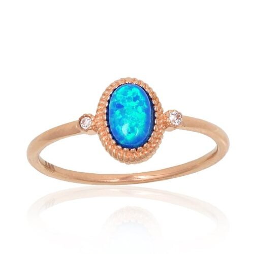 Gold ring with Zirkons , Opalit