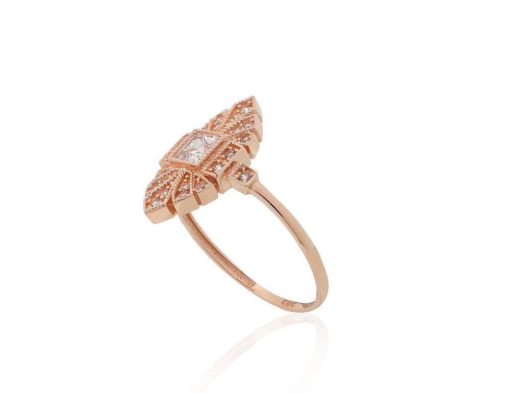 Gold ring with Zirkons - Image 2