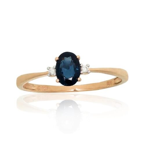 Gold ring with Diamonds , Sapphire