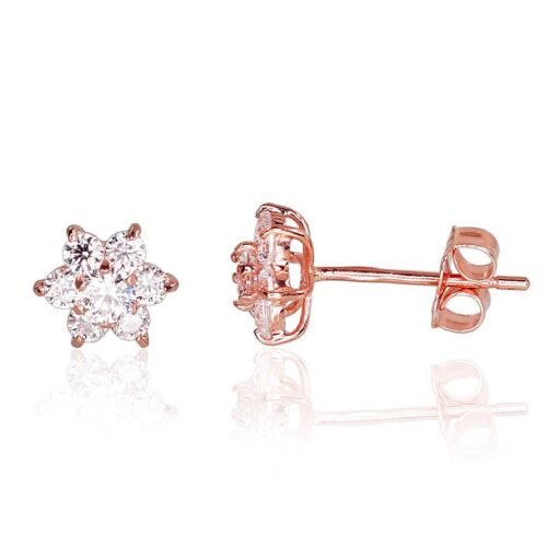 Gold classic studs earrings with Zirkons