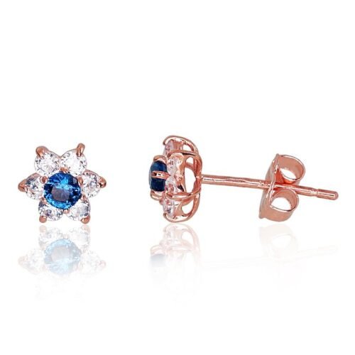 Gold classic studs earrings with Zirkons