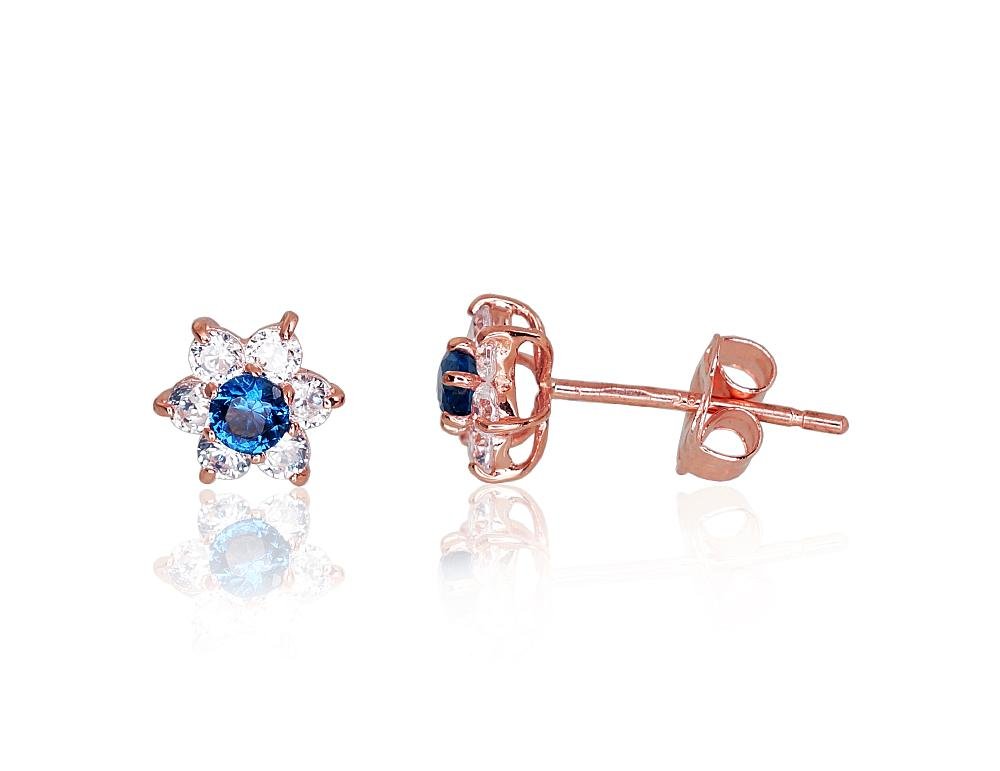 Gold classic studs earrings with Zirkons