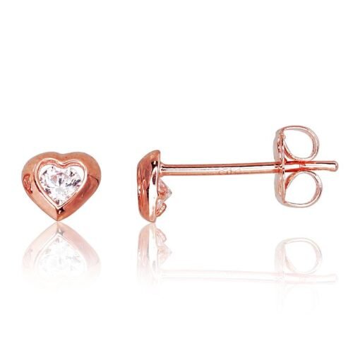 Gold classic studs earrings with Zirkons