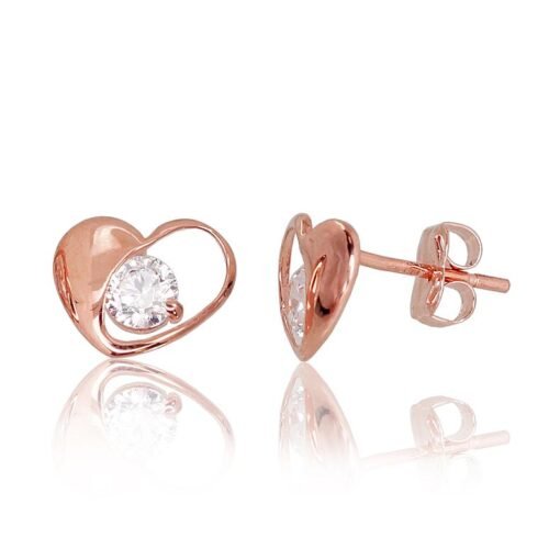 Gold classic studs earrings with Zirkons