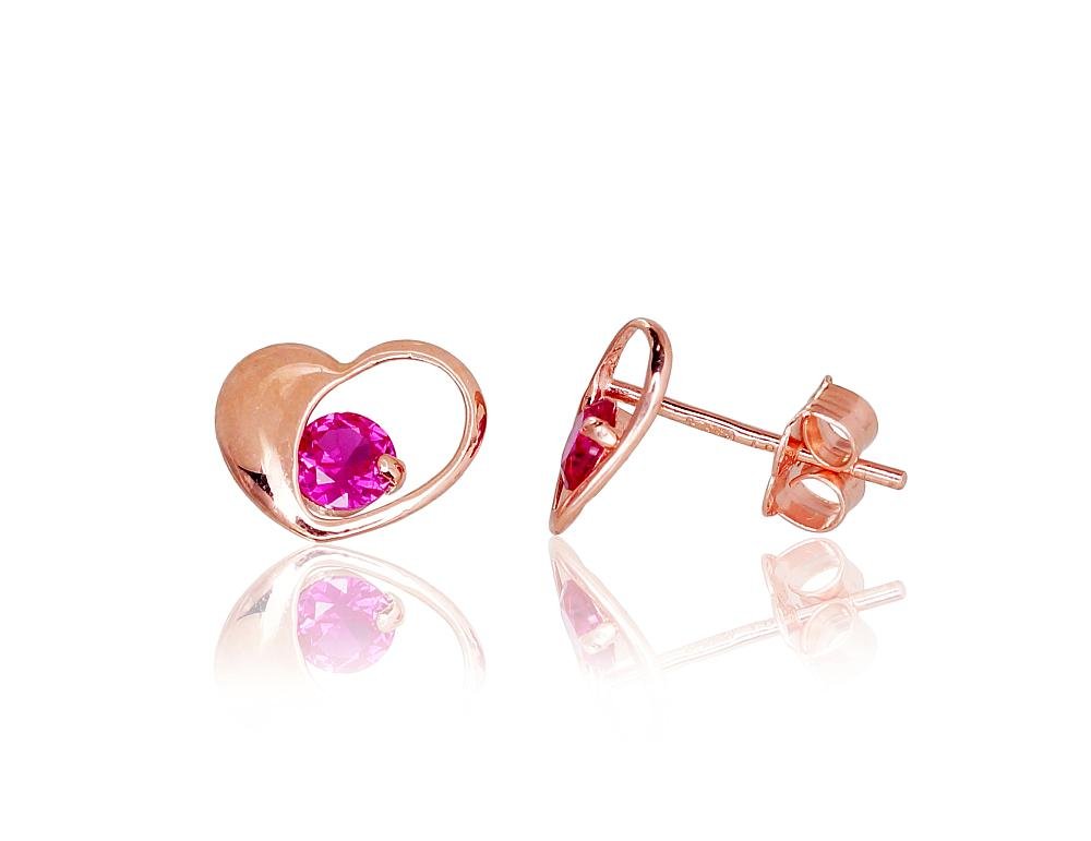 Gold classic studs earrings with Zirkons