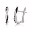 Gold earrings with 'english' lock with Diamonds , Diamonds (Black)