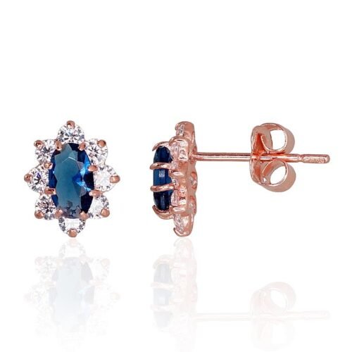 Gold classic studs earrings with Zirkons