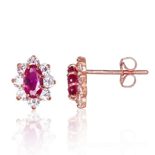 Gold classic studs earrings with Zirkons