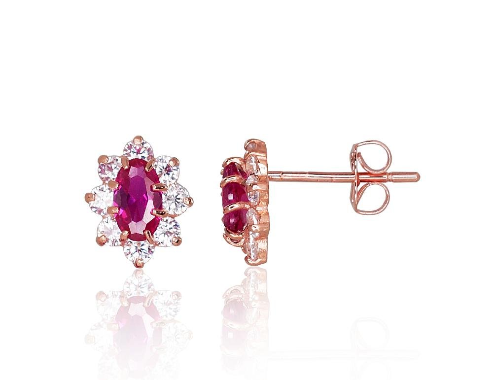 Gold classic studs earrings with Zirkons