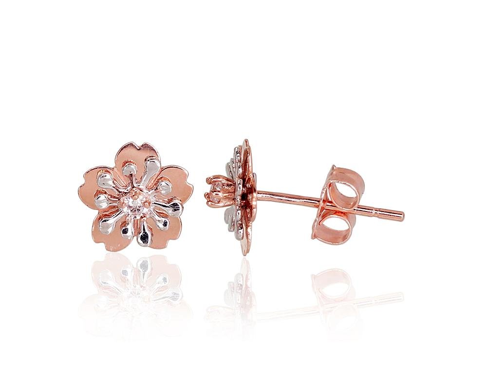 Gold classic studs earrings with Zirkons