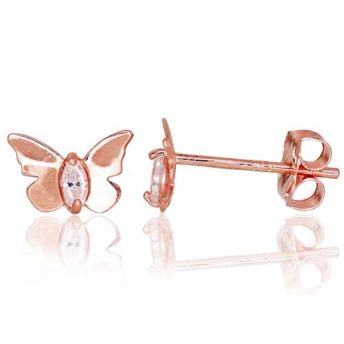 Gold classic studs earrings with Zirkons