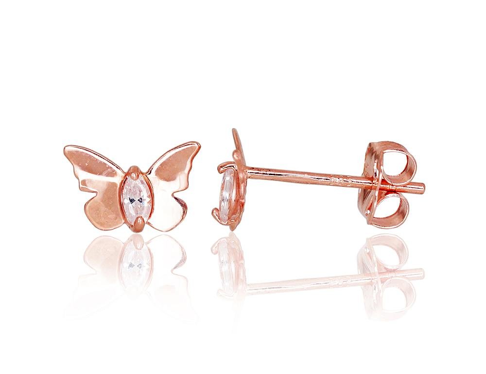 Gold classic studs earrings with Zirkons