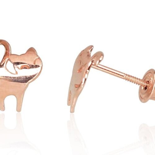 Gold screw studs earrings