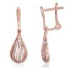 Gold earrings with 'english' lock with Diamonds