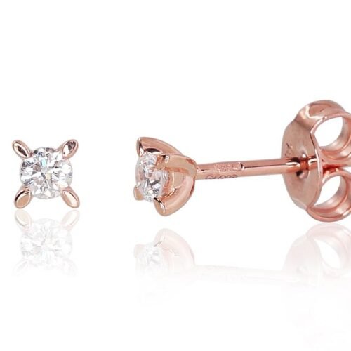 Gold classic studs earrings with Diamonds