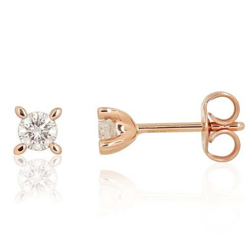 Gold classic studs earrings with Diamonds