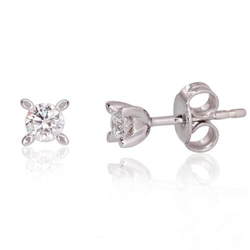 Gold classic studs earrings with Diamonds