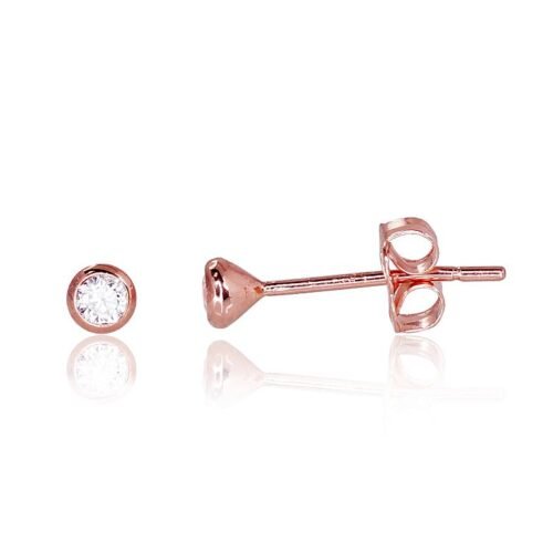 Gold classic studs earrings with Zirkons