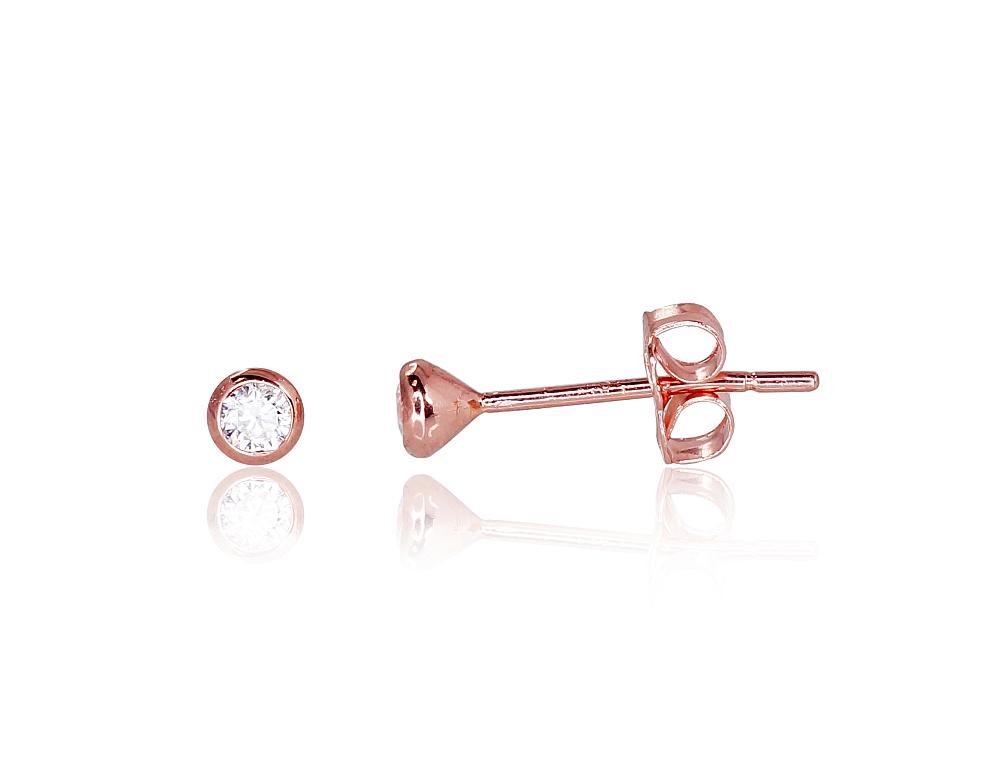 Gold classic studs earrings with Zirkons