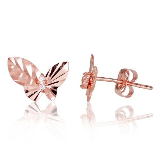Gold classic studs earrings with Zirkons