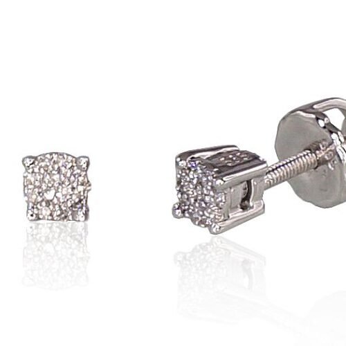 Gold screw studs earrings with Diamonds