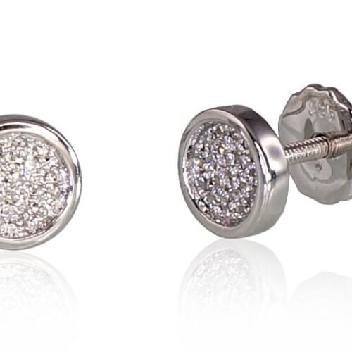 Gold screw studs earrings with Diamonds