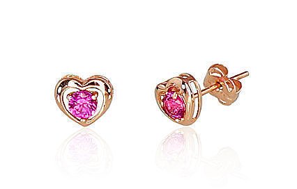 Gold classic studs earrings with Zirkons