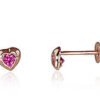 Gold screw studs earrings with Zirkons
