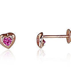 Gold screw studs earrings with Zirkons
