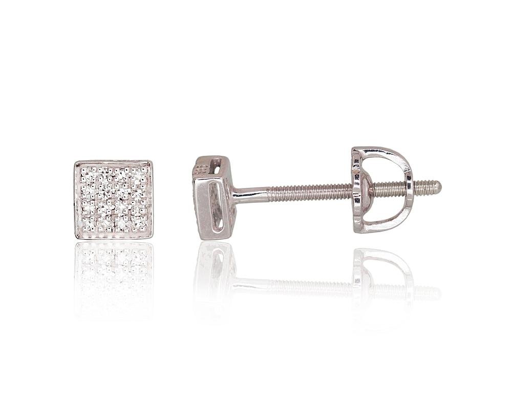 Gold screw studs earrings with Diamonds