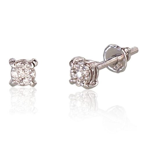 Gold screw studs earrings with Diamonds