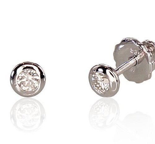 Gold screw studs earrings with Diamonds