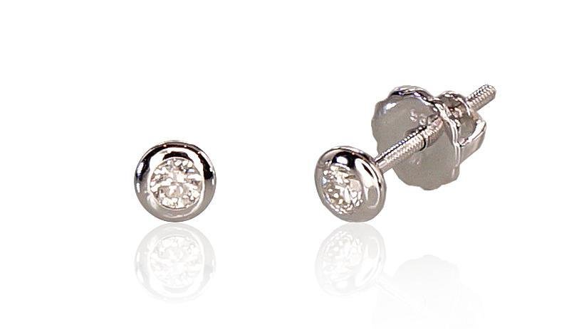 Gold screw studs earrings with Diamonds