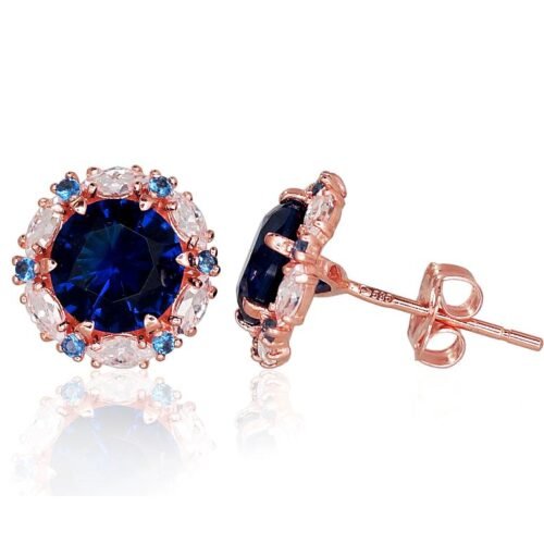 Gold classic studs earrings with Zirkons