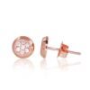 Gold classic studs earrings with Zirkons