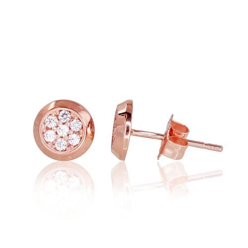 Gold classic studs earrings with Zirkons