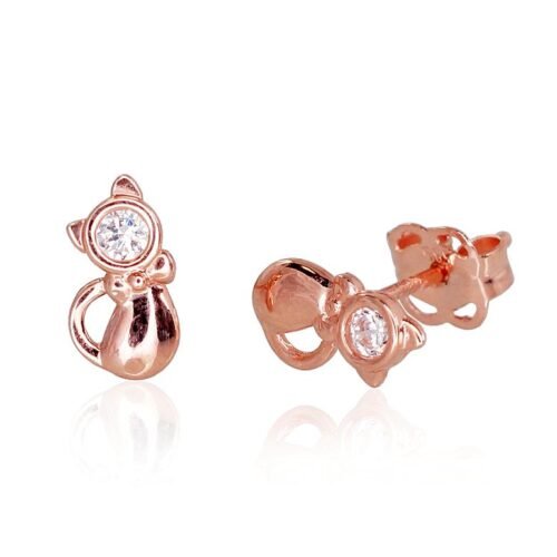 Gold classic studs earrings with Zirkons