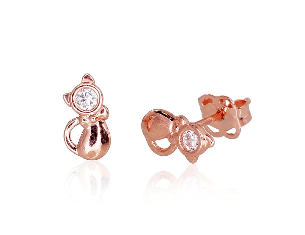 Gold classic studs earrings with Zirkons