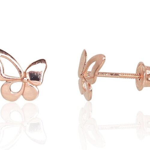 Gold screw studs earrings